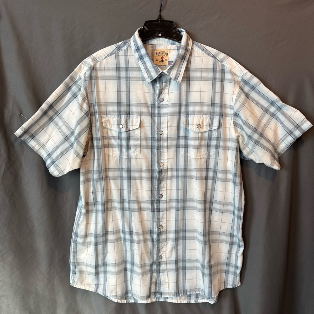 REDHEAD Blue and White Plaid Casual Shirt